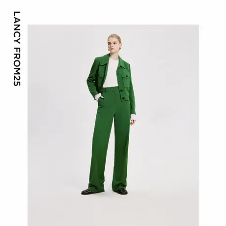 【意大利设计】朗姿高腰通勤阔腿裤正装西裤冬季新款女职业西装裤商品大图