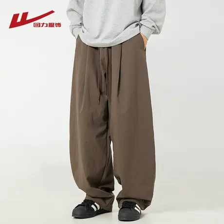 回力日系潮牌工装裤男春秋夏季2025新款宽松阔腿弯刀复古休闲长裤商品大图