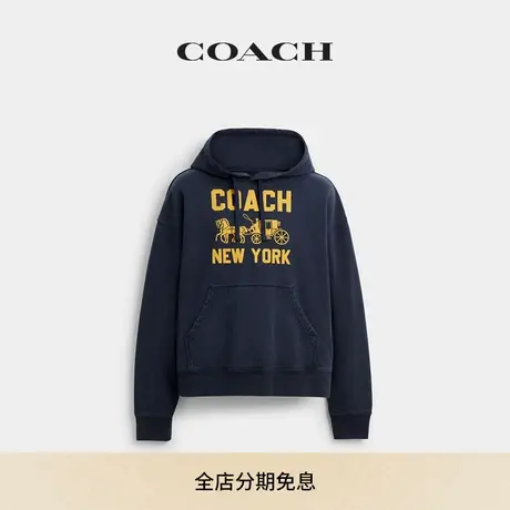 COACH/蔻驰男女通用马车图案连帽卫衣图片