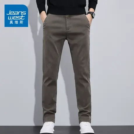 KZ真维斯莱赛尔高级感修身小脚休闲长裤子男士春秋款2025新款百搭商品大图