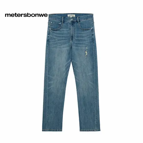 美特斯邦威牛仔裤男款2025秋季新款做旧复古洗水休闲直筒牛仔长裤图片