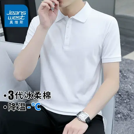 KZH真维斯商务短袖Polo衫男夏季新款宽松时尚T恤潮流翻领休闲上衣图片