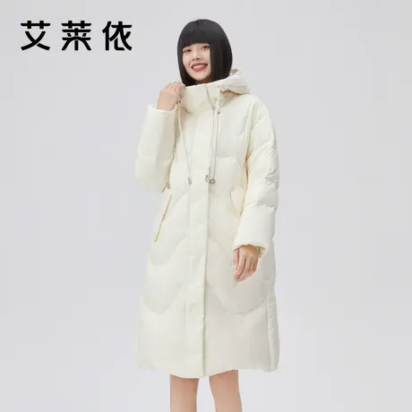 艾莱依冬季羽绒服女鸭绒长款新款高级感时尚宽松拆卸冬季保暖外套图片