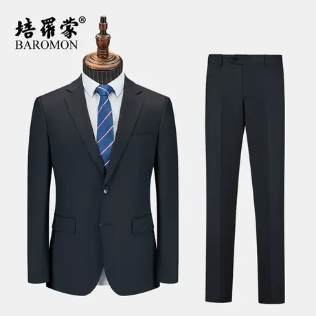 【半麻衬100%羊毛】培罗蒙秋季男士商务正装西装三件套西服套装商品大图