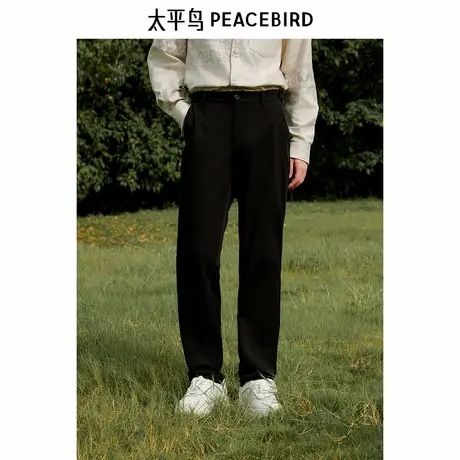 【商场同款】太平鸟男装24秋莫代尔弹力舒适修身西裤 B1GAE3X02图片