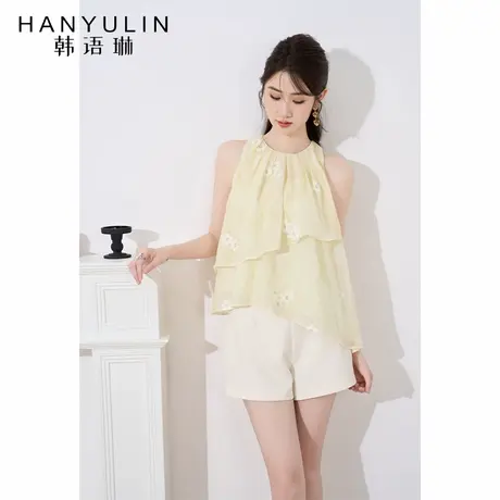 无袖上衣女2025新款夏季爆款设计感小众短款宽松显瘦气质小衫衬衫商品大图