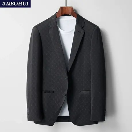 2024春夏季新款印花潮流西装外套男士商务百搭休闲小西服上衣薄款商品大图