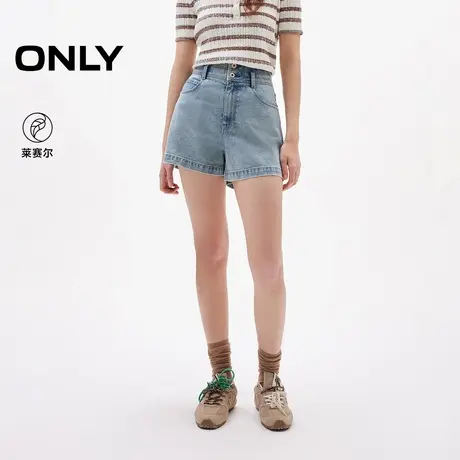 【汤圆TOYO】ONLY蝴蝶结水洗高腰两粒扣A字遮肉显瘦短裤牛仔裤女商品大图