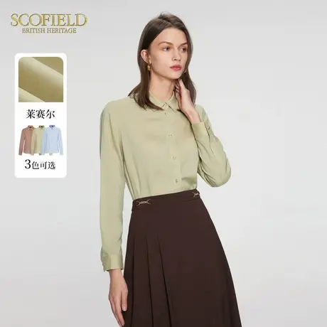 【莱赛尔+亚麻】Scofield女装老钱风OL天丝纯色衬衫夏季上衣商品大图