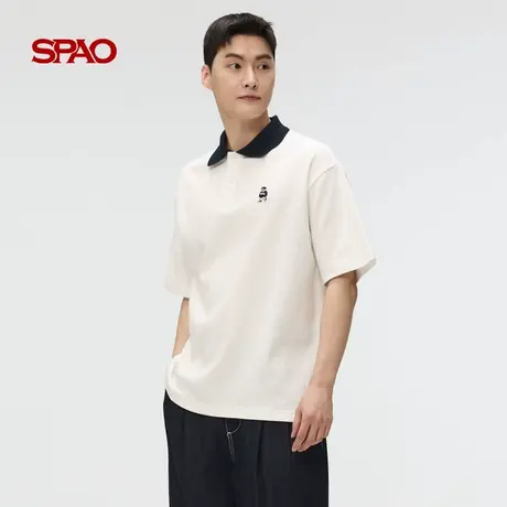 【U先测评】SPAO韩国同款新款天才少女风POLO衫小熊Woodie情侣T恤图片
