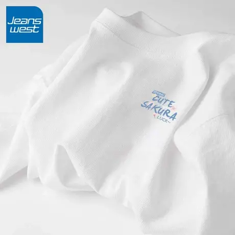 KV真维斯纯棉t恤短袖女夏2025新款 小个子宽松设计感小众半袖上衣商品大图