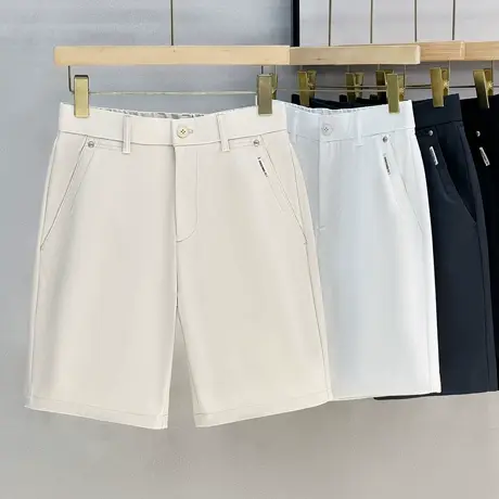 夏季西装短裤男士直筒宽松韩版休闲轻熟风商务中裤修身五分裤潮流图片