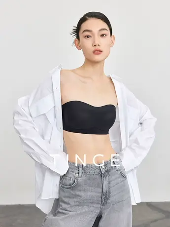 TINGE/贴己无肩带内衣女夏季防滑小胸聚拢文胸无痕隐形美背抹胸图片