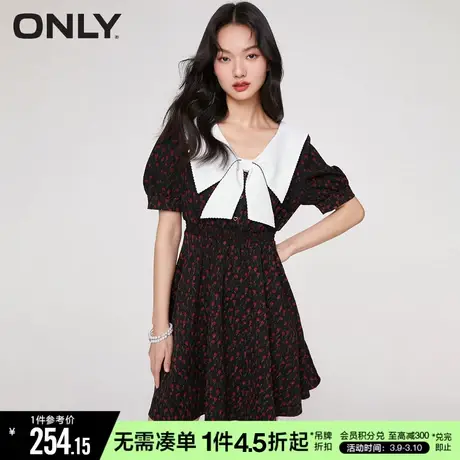 ONLY秋季气质甜美收腰显瘦短款碎花裙连衣裙女|123207055商品大图