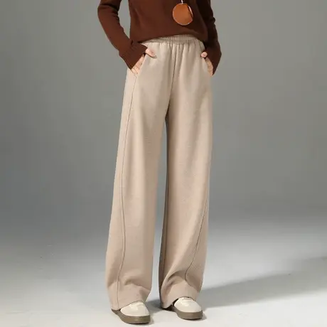 小个子香蕉裤女秋冬新款垂感毛呢裤子宽松高腰直筒休闲镰刀阔腿裤商品大图