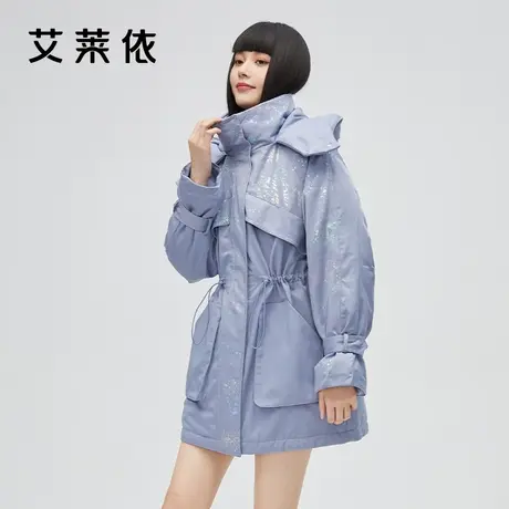 艾莱依商场同款亮片羽绒服短款女冬季新款设计白鸭绒时尚派克外套商品大图