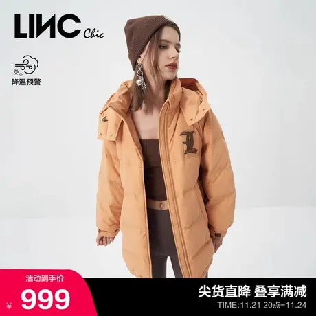 LINCCHIC金羽杰羽绒服女复古学院中长款羽绒服女冬季Y22803163Y商品大图