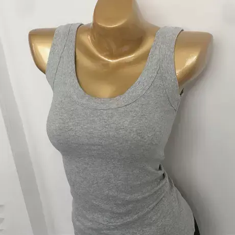 2021白色ins网红紧身U领低胸女士背心外穿内搭大领口吊带无袖上衣商品大图