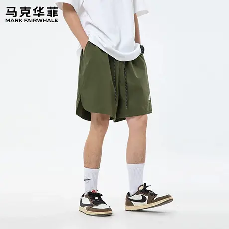 马克华菲男士运动裤2025新款宽松潮流短裤夏日山系风休闲裤子男X图片