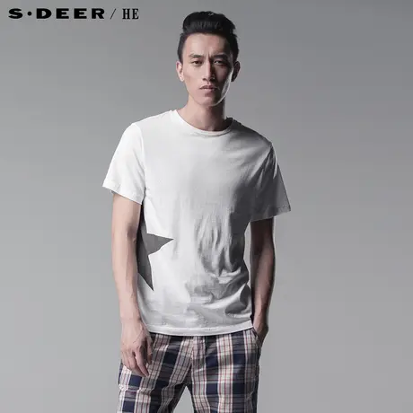 sdeerhe圣迪奥 🛣男装 🛤专柜正品 🛥夏装圆领图案男士T恤衫3270175商品大图