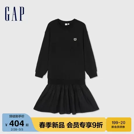 Gap女装2024春季新款纯棉柔软卫衣可拆卸连衣裙一衣两穿430372图片