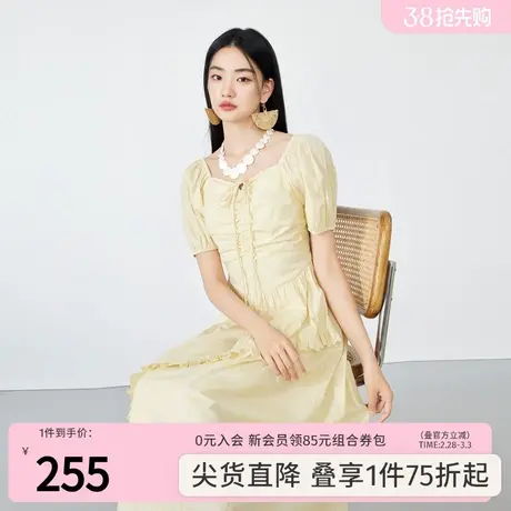 秋水伊人修身显瘦X版连衣裙2023年夏季新款女时尚高级感中长裙子商品大图