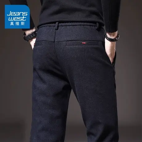 KZ真维斯百搭通勤休闲裤男春秋新款弹力修身长裤黑色宽松小脚裤子商品大图