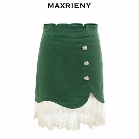 【奥莱】MAXRIENY网纱拼接刺绣鱼尾裙秋季半身短裙图片