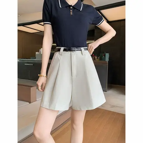 时尚气质牛仔裤2025年夏季新款高腰显瘦百搭宽松直筒街头短裤商品大图