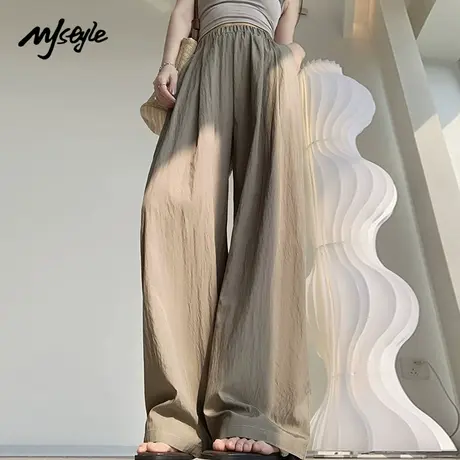 MJ STYLE阔腿裤女夏新款高腰显瘦宽松垂感休闲百搭直筒拖地山本裤商品大图