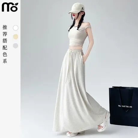 糯米裙女春夏季2025新款高腰垂感a字显瘦中长款大摆伞裙半身裙图片