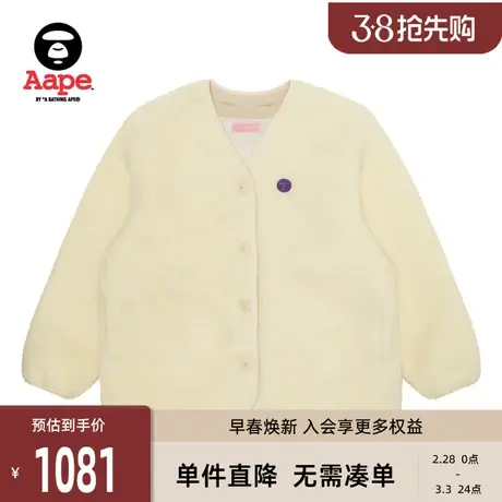 Aape旗舰店女装双面穿猿人徽章字母刺绣毛绒夹克外套7623XXL图片