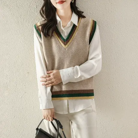 针织衫马甲女毛衣背心春秋冬季上衣坎肩叠穿内穿马夹2024新款外穿图片