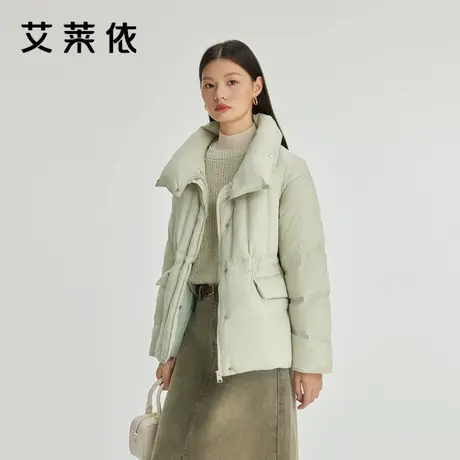 艾莱依新款羽绒服极简简约立领短款大衣通勤时尚设计感保暖外套女商品大图