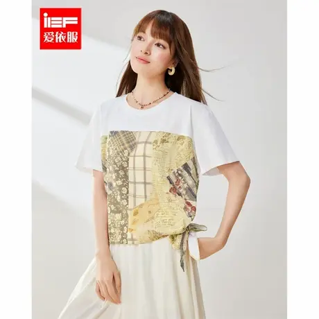 IEF/爱依服上衣2025夏季新款法式成熟气质设计感通勤百搭显瘦T恤图片
