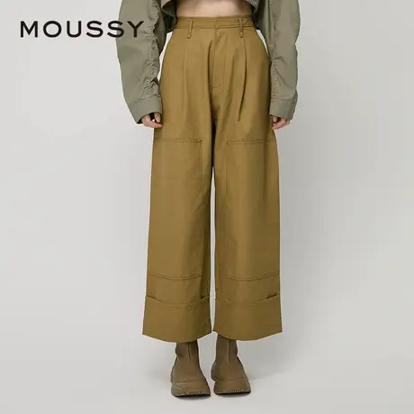 MOUSSY 夏季新品日系文艺风工装卷边阔腿休闲裤010HAS31-1551商品大图