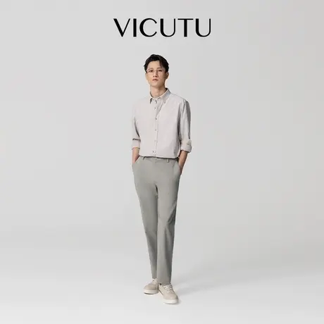 VICUTU威可多休闲裤男舒暖亲肤磨毛直筒裤秋季款商务通勤百搭长裤图片