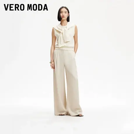 Vero Moda奥莱休闲裤女2025夏季新款松紧抽绳莱赛尔宽松直筒通勤图片