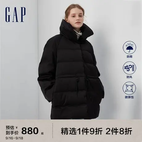 Gap女装秋季2023新款防风宽松中长收腰羽绒服720900时尚保暖外套图片