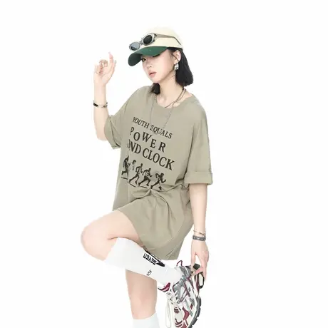 YEP2025夏季新款创意印花宽松短袖T恤女街头风男女同款半袖上衣商品大图