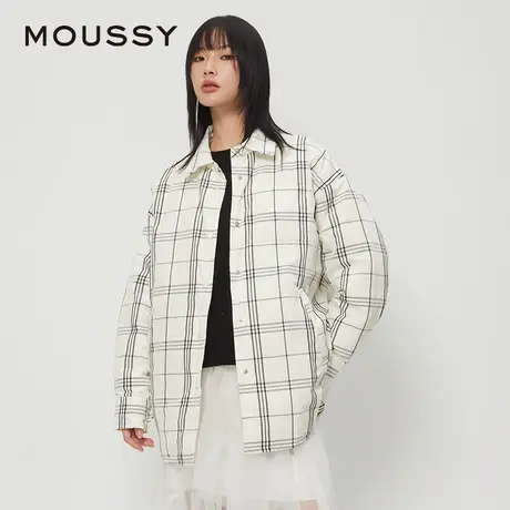 MOUSSY 春季新品日系格纹薄绒宽松羽绒服衬衫外套女028HAZ30-0281商品大图