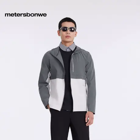 【会员专享】美特斯邦威外套男2025夏季新款拼色连帽防晒夹克ZZ图片
