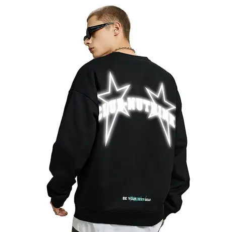 Nuthink宽松潮流无帽直喷星星卫衣潮牌男秋冬款2023新款上衣男款商品大图