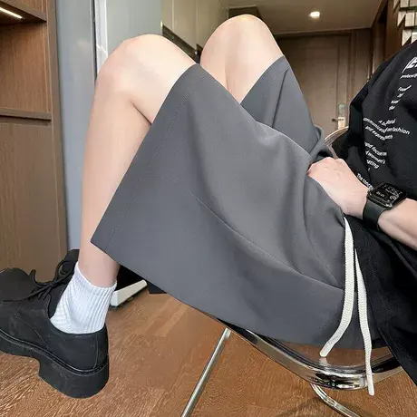 短裤男夏季2025新款薄款休闲裤潮牌宽松直筒运动裤大码外穿五分裤商品大图