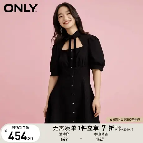 ONLY奥莱夏季公主风泡泡袖A字显瘦牛仔连衣裙女商品大图