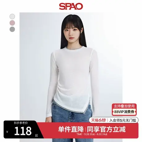 SPAO韩国同款秋冬女士简约时尚休闲打底长袖T恤SPLWE49W91图片