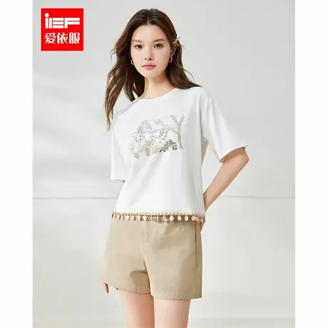 IEF/爱依服上衣2025夏季新款气质波西米亚度假百搭设计宽松女T恤图片