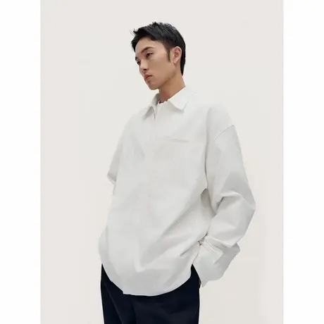 TRENDIANO重磅涤棉挺括男士长袖衬衫1SM1010430商品大图