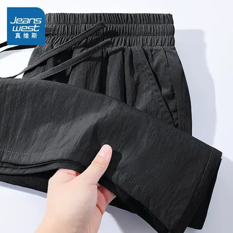 KMV真维斯美式短裤女夏季新款学生运动三分抽绳休闲宽松大码裤子商品大图