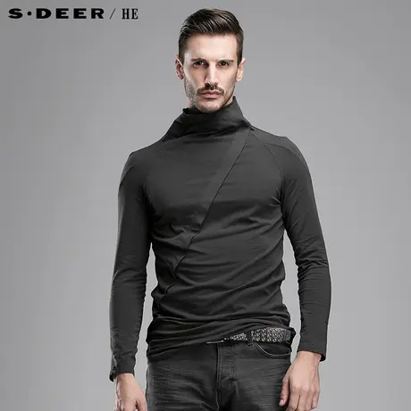 sdeerhe圣迪奥男现代感纯色高领男士T恤H15170280图片